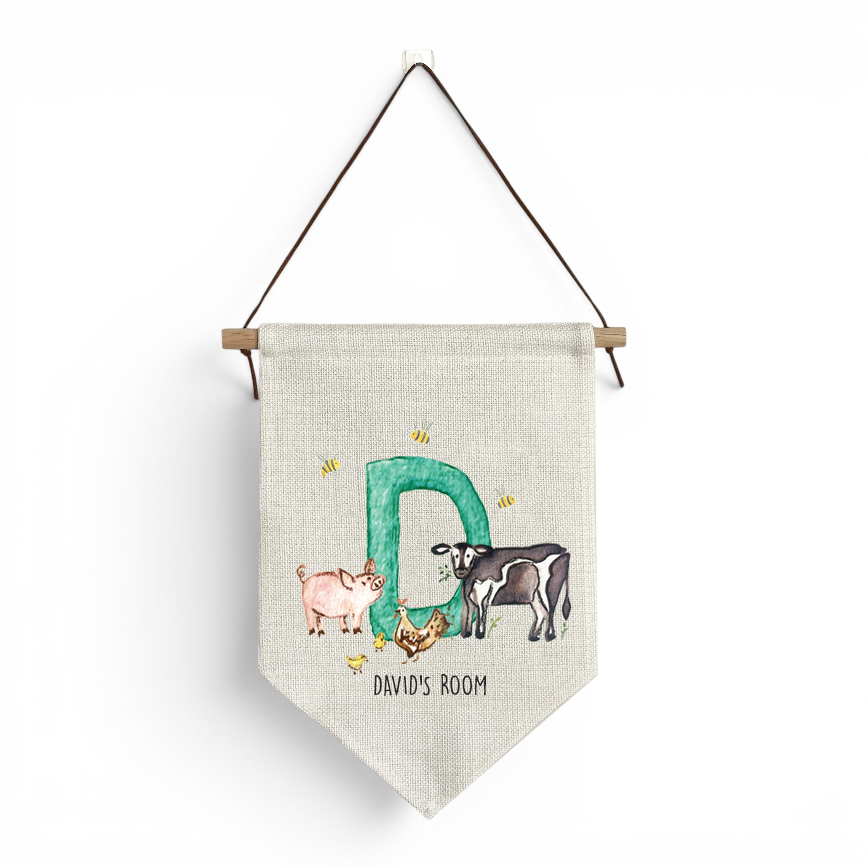 Personalised linen banner | On The Farm