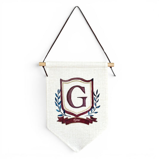 Personalised linen banner | Letter logo