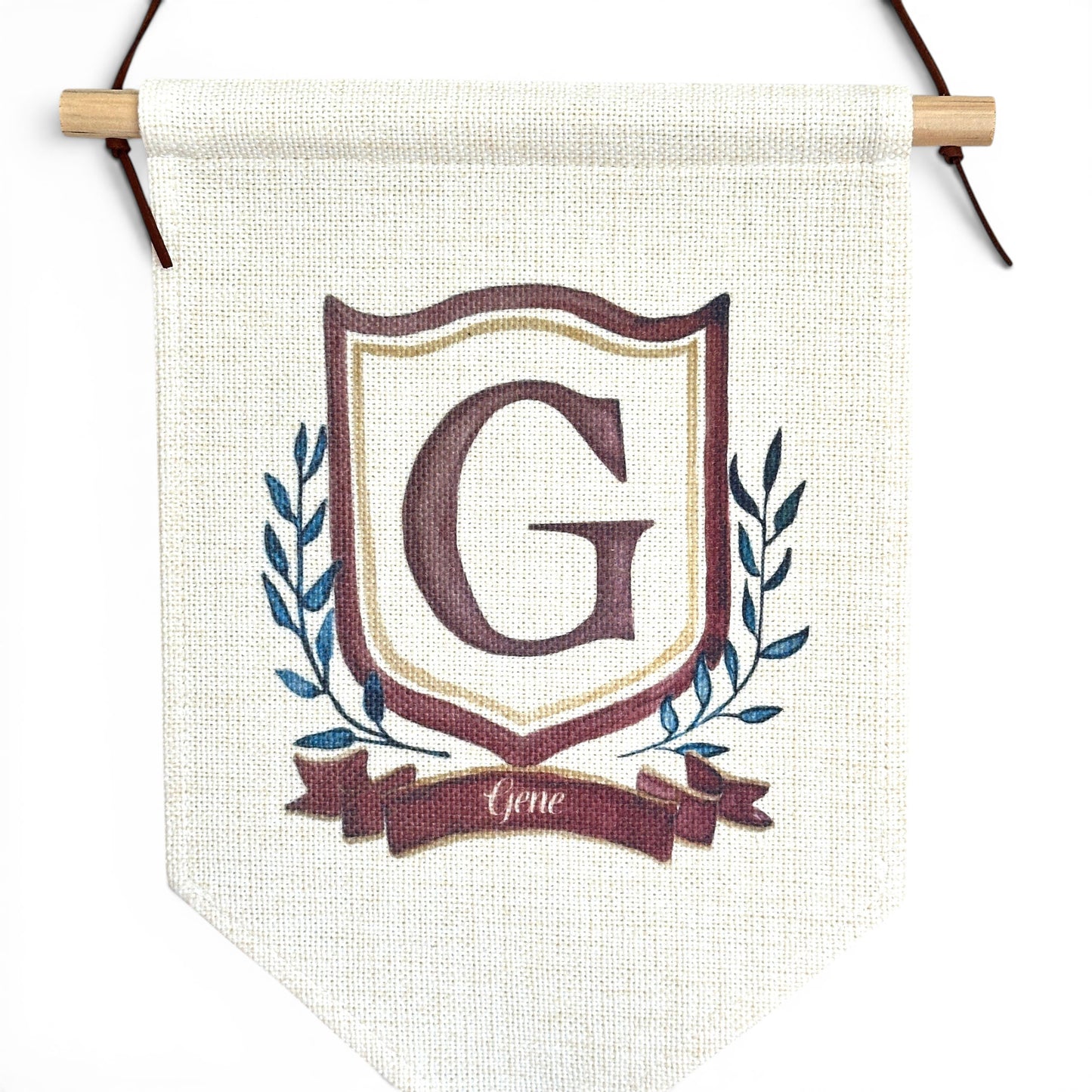Personalised linen banner | Letter logo