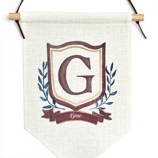Personalised linen banner | Letter logo