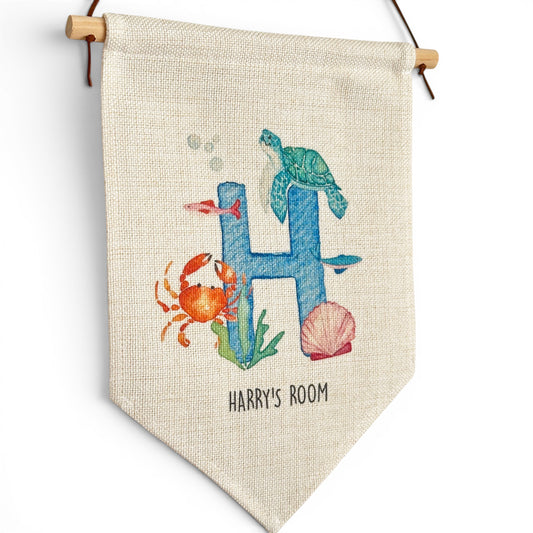 Personalised linen banner | Under The Sea