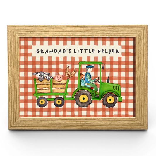 Grandad's Little Helper | Green Tractor | A4